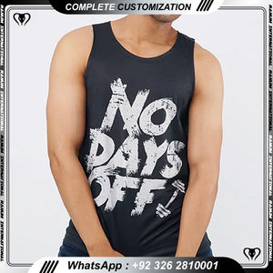 Logo personnalisé coton entraînement Fitness Top léger doux Gym blanc uni vierge course débardeurs - Product Image 2