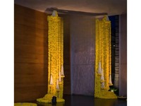 Karangan bunga Marigold 5 kaki (bengkak) dengan gantungan mewah untuk dekorasi pernikahan India candi dekorasi panggung Diwali dekorasi Haldi