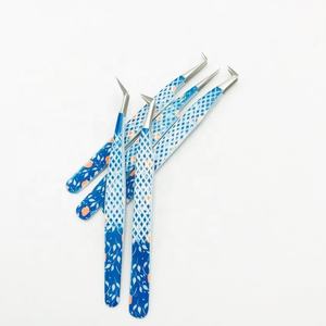 Venta al por mayor de pinzas de extensión de pestañas de acero inoxidable de calidad superior Diamond Grip personalizado etiqueta privada probado a mano - Product Image 2