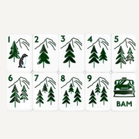 Tuiles de Mahjong Américain de Luxe Let It Snow, Ensemble de 160 Tuiles en Acrylique Premium Noir et Blanc, Collection Designer Ski pour les Fêtes