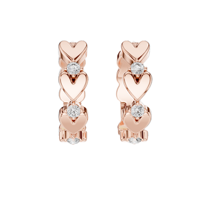 Boucles d'oreilles élégantes en forme de cœur avec diamants de laboratoire VVS-VS EF CVD de 0,36 ct, en or 18 carats, 14 carats, 10 carats et argent 925, rose - Product Image 3