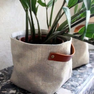 CANVAS ALMACENAMIENTO PLANTA CESTA CON ASA ALTA CALIDAD MAYORES - Product Image 1