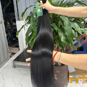 Extension de cheveux humains crus Cheveux indiens crus vierges en vrac Cheveux droits soyeux naturels non traités en vrac - Product Image 1