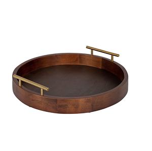 Plateau en bois naturel et métal plateau de nourriture en bois avec poignée en métal noir pour taille personnalisée prix bon marché avec vente bas prix - Product Image 2