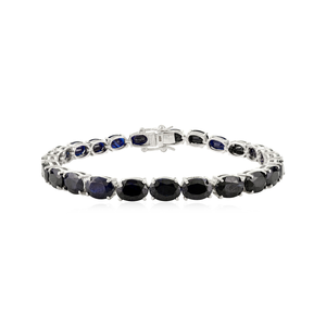 Pulsera de Plata de Ley Hecha a Mano con Zafiro Azul, Joyería de Alta Calidad con Zafiro Auténtico, Novedad para Fiestas - Product Image 1