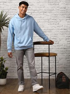 Sudadera con Capucha Térmica de Algodón 100% para Hombre, Estilo Holgado, Hombros Caídos, con Logotipo Personalizado, Resistente al Viento - Product Image 3