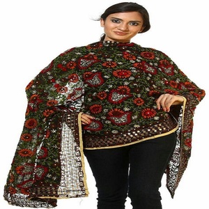 Phulkari Dupatta สำหรับผู้หญิง,สไตล์หนักมีเอกลักษณ์ทำด้วยมือเธรดทั้งหมดทำงาน Dupatta - Product Image 2