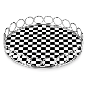 La bandeja de servicio de metal con acabado negro crea una presentación lujosa, perfecta para cenas de lujo, banquetes y eventos glamorosos - Product Image 3