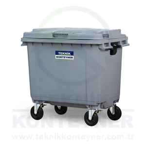 Contenedor de Basura Rodante de Acero Inoxidable de 660 Litros con 4 Ruedas y Tapa para Exteriores - Product Image 2