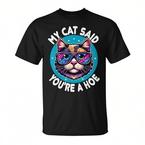 T-shirt sardonica 'Sei una povera canaglia' per gli amanti dei gatti - Prodotto promozionale - Product Image 2