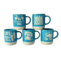 Vente en gros tasse en céramique mer océan plage souvenir tortue tasse à café en céramique