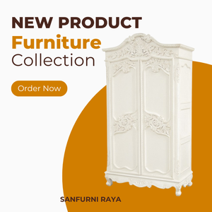 Offre spéciale armoire blanche à deux portes au design antique moderne sculptée à la main et fabriquée à la main en Indonésie prix de gros - Product Image 5