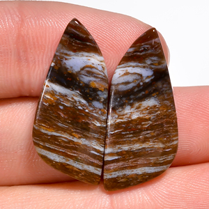 Pares de diseño de mariposa de Jaspers de lujo naturales, piedras preciosas de pera de corte radiante ovalado pulido para hacer pendientes de joyería elegante - Product Image 3