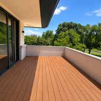 Revêtement de sol en composite bois-plastique WPC, grain de bois en relief 3D, imperméable pour extérieur, terrasse en composite WPC