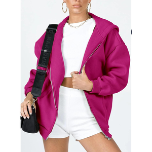 Sweat à capuche imprimé couleur personnalisé pour femmes poche kangourou à épaules tombantes surdimensionné pour les femmes - Product Image 2