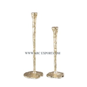 Metal Gold Plated Candlestick With Marble Base <b>Set</b> <b>of</b> 2 Different Sizes Table Decoration Handmade Candlesticks Candle Holders - Product Image 3