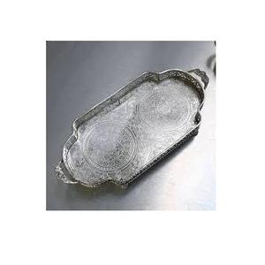 ถาดเสิร์ฟทรงกลมโลหะงานฝีมือคุณภาพพรีเมียมดีไซน์ทันสมัยพร้อมหูจับเคลือบทอง - Product Image 4