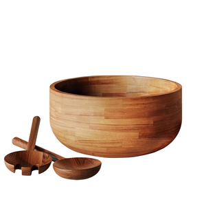 Design personnalisé bol de service en bois d'acacia pour la maison hôtel restaurant fruits et soupe bol de service en bois saladier et plat bol - Product Image 5