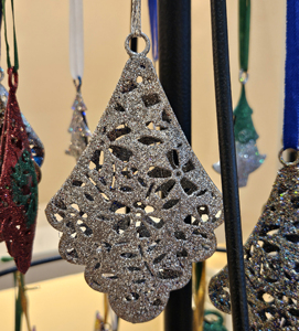 Adorno colgante de hoja de purpurina dorada, decoración de árbol de Navidad de Metal, pieza de regalo para decoración del hogar de vacaciones festivas - Product Image 4