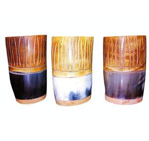 แก้วเขาควายทำจากไม้ไวกิ้งทำจากแก้วแก้วสำหรับดื่ม3ชิ้น - Product Image 1