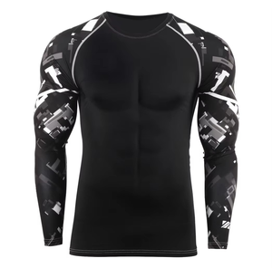 OEM Men's Adult Long Sleeve Rash Guard- Material with Digital <b>Printing</b> & Custom Logo In-Stock Long Sleeve Rash Guard - Product Image 2