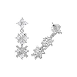 ชุดสร้อยคอแบบโชคเกอร์ชุบเงินประดับเพชรออสเตรียทรงสี่เหลี่ยมไขว้สไตล์ออร์โธดอกซ์ของ Alex Jewellery สำหรับงานหมั้น งานแต่งงาน และงานเลี้ยง - Product Image 6