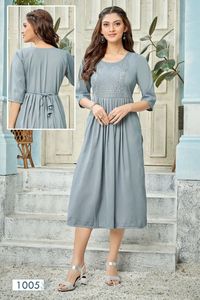 Nueva colección Heavy bordado trabajo Casual moda al aire libre ocasión mujeres Kurti de exportador indio - Product Image 2