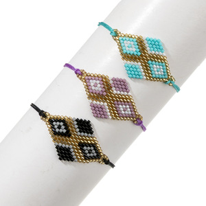 Pulsera de Cuentas de Aleación de Zinc con Corazón Geométrico, Chapada en Oro Negro, Ajustable, Joyería Bohemia, Accesorio de Moda Unisex - Product Image 4