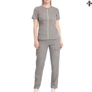 Uniforme médico suave al por mayor ajuste perfecto uniforme médico personalizado manga corta Hospital cremallera uniformes conjuntos para mujer - Product Image 2