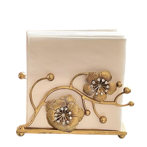 Porte-serviettes en Ginkgo doré de luxe avec base en marbre solide organisateur de table porte-serviettes pour tables à manger et cuisines - Product Image 4