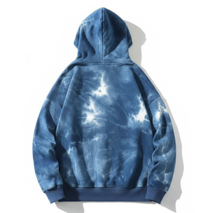 Hoodie tie-dye surdimensionné personnalisé, 100% coton molletonné, tissu de haute qualité, tendance, pour un look décontracté ou sportif, unisexe. - Product Image 4