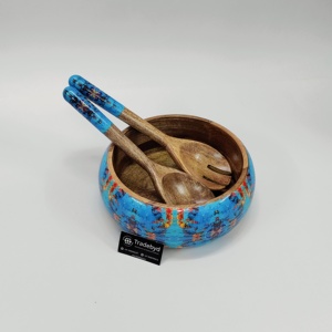 Handmade Rustic Acacia <b>Wood</b> <b>Salad</b> <b>Bowl</b> Eco-Friendly Custom Logo Kitchen Tableware for Dining Decor Wholesale - Product Image 5