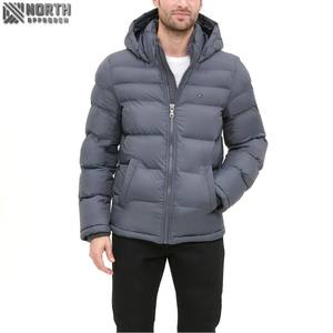 Duvet d'oie rembourré matelassé bulle veste hommes bas quantité minimale de commande haute qualité doudoune extérieur hiver grande taille noir marque personnalisée support - Product Image 3