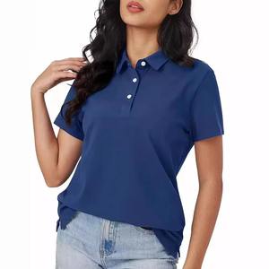 Polos de manga corta de buena calidad para mujer, camisetas informales con solapa para mujer, camisetas ajustadas a la moda con logotipo bordado para mujer - Product Image 2