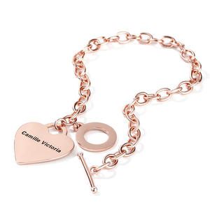 สร้อยข้อมือเงินแท้ประดับจี้แฟชั่น Jeulia Heart แบบปรับแต่งได้ - Product Image 3