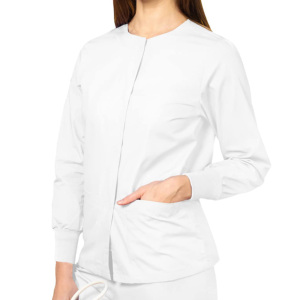 Vestes d'uniformes infirmiers personnalisées en gros, tissu jersey Spandex/Polyester, vêtements médicaux à manches longues, uniformes d'hôpital - Product Image 2