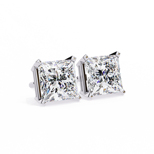Calidad de lujo Precio al por mayor Mujeres Oro blanco Cuadrado Princesa Corte Lab Grown Diamond Classic IGI Certified Stud Pendientes - Product Image 1