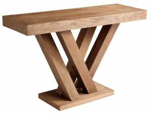 Table de salle à manger contemporaine en bois massif à base en V Design géométrique unique pour les hôtels Salon Maison Restaurant Meubles Parcs - Product Image 2