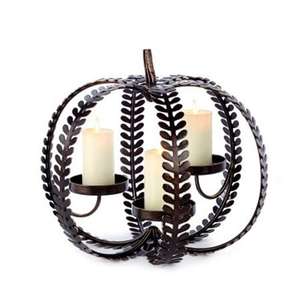 Portavelas votivo con luz de té de calabaza de Metal - Product Image 5