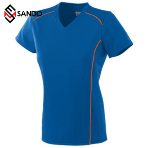 เสื้อยืดกีฬาไนลอนสำหรับทุกเพศเสื้อยืดแขนสั้นคอสำหรับเล่นยิมยิมยิมแบบสลิมฟิตสำหรับผู้หญิงสำหรับกีฬากลางแจ้งผดผื่นยาม - Product Image 5