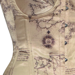 Vintage Map Print or Antique World Map Print Overbust <b>Corset</b> - Product Image 5