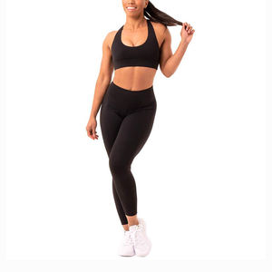 Soutiens-gorge de sport croisés pour femmes Sangle non réglable à séchage rapide U-Neck Fitness Workout Training Brassiere Ladies - Product Image 2