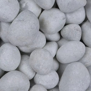 Cristal blanc 1-2 pouces galets de pierre naturelle pierres de marbre de style cheminée pour les histoires de pierre de jardin extérieur-petit - Product Image 3