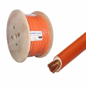 Cable de soldadura de alta temperatura de 70mm, 16mm, 50mm, 70mm, 95mm, 120mm, núcleo de cobre único con revestimiento de goma