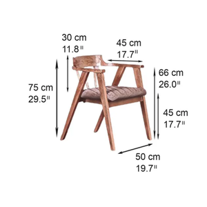 Sillas de Oficina Ejecutivas de Madera de Teca Sólida con Asientos Acolchados, Diseño Moderno, Reposabrazos Ajustables, Movimiento Oscilante - Muebles para Oficina en Casa - Product Image 5
