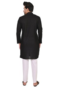 Kurta de algodón tradicional para hombre Kurta de algodón indio para hombre corto Kurta Casual de cintura media boda Kurta camisa - Product Image 4