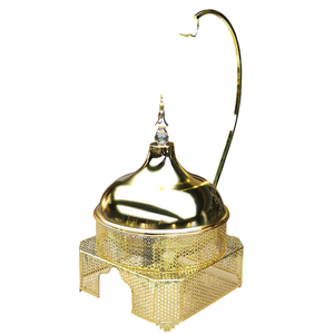 Recipiente para Calentar Alimentos de Acero Inoxidable Dorado con Tapa y Soporte Portátil para Buffet de Hotel y Restaurante - Product Image 1