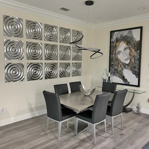 Juego de Jarrones de Metal con Acabado Plateado, Elegante y Moderno, Ideal para Regalos, Decoración de Interiores y Hostelería, Venta al por Mayor desde India - Product Image 4