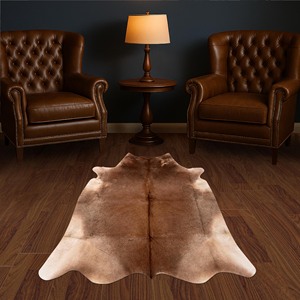 Tapis en cuir véritable de couverture de peau de vache naturelle pour la décoration de salon - Product Image 1