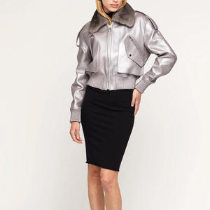 OEM chaqueta de bombardero de cuero personalizado para hombre y mujer con logotipo bordado de impresión Casual Streetwear prendas de vestir exteriores fabricante - Product Image 4